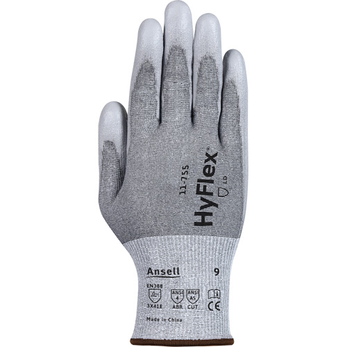 Gants r&eacute;sistants aux coupures 11-755  Hyflex, 6, Calibre 18, Rev&ecirc;tement Polyur&eacute;thane, ASTM ANSI niveau A5/EN 388 niveau E Moffatt Supply & Specialties