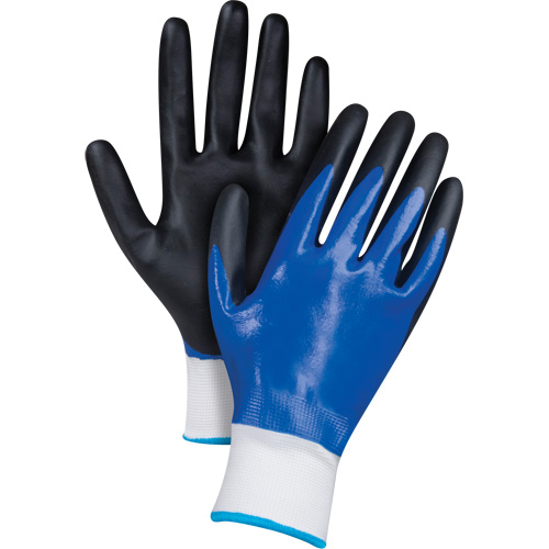 Black & Blue Coated Gloves, Large, Foam Nitrile Coating, 15 Gauge, Nylon Shell Moffatt Supply & Specialties