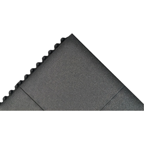 Cushion-Ease&reg; Interlocking Anti-Fatigue Mat, Pebbled, 3' x 3' x 3/4", Black, Natural Rubber Moffatt Supply & Specialties