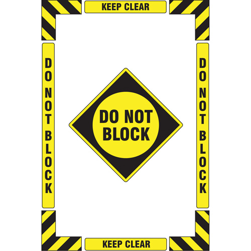 "Keep Clear Do Not Block" Floor Marking Kit, Adhesive, English with Pictogram Moffatt Supply & Specialties