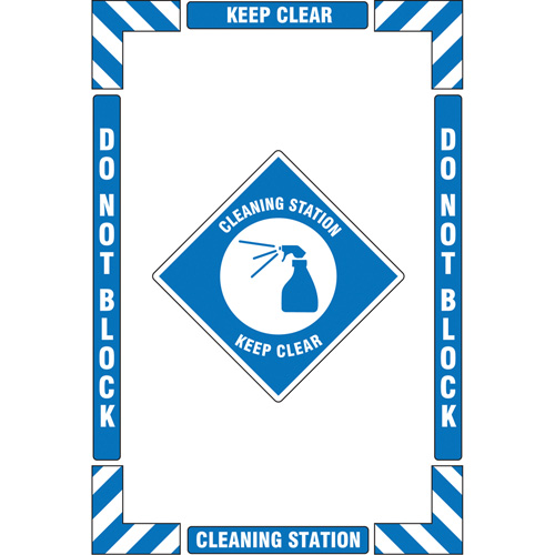 "Cleaning Station" Floor Marking Kit, Adhesive, English with Pictogram Moffatt Supply & Specialties