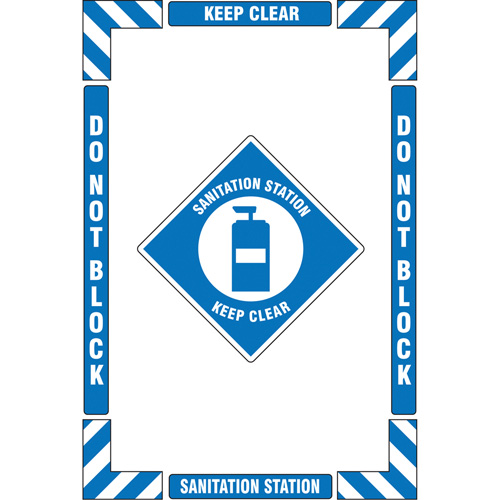 "Sanitation Station" Floor Marking Kit, Adhesive, English with Pictogram Moffatt Supply & Specialties