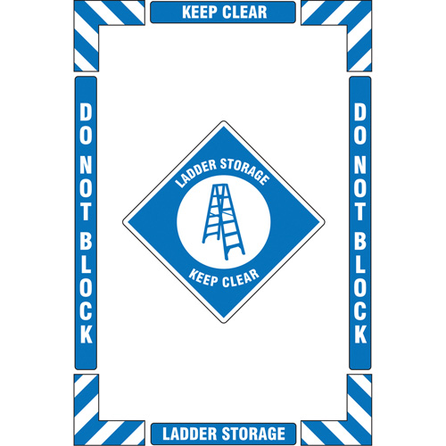 "Ladder Storage" Floor Marking Kit, Adhesive, English with Pictogram Moffatt Supply & Specialties