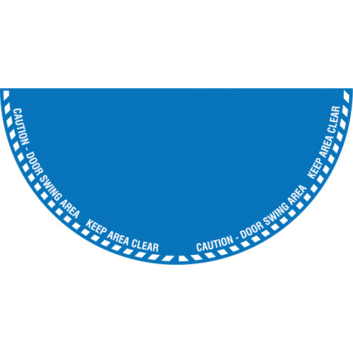 "Caution" Half Circle Swing Door Floor Sign, Adhesive, English with Pictogram Moffatt Supply & Specialties