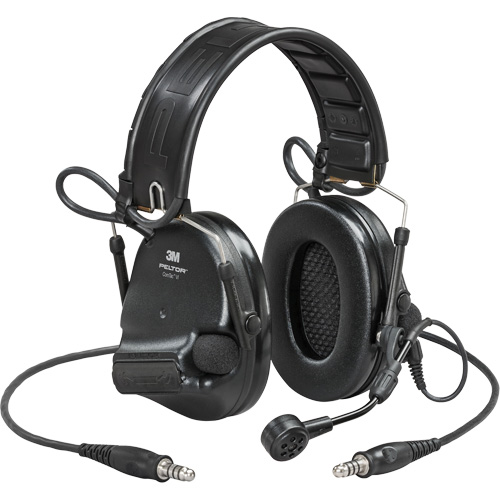 Casque VI NIB avec deux fils de sortie et rail arc Peltor ComTac, Style Bandeau, 23 dB Moffatt Supply & Specialties