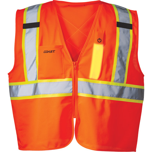 SV350 X-Back Safety Vest with Light, High Visibility Orange, Small, Polyester Moffatt Supply & Specialties