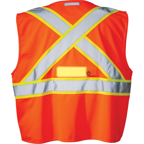 SV350 X-Back Safety Vest with Light, High Visibility Orange, Small, Polyester Moffatt Supply & Specialties