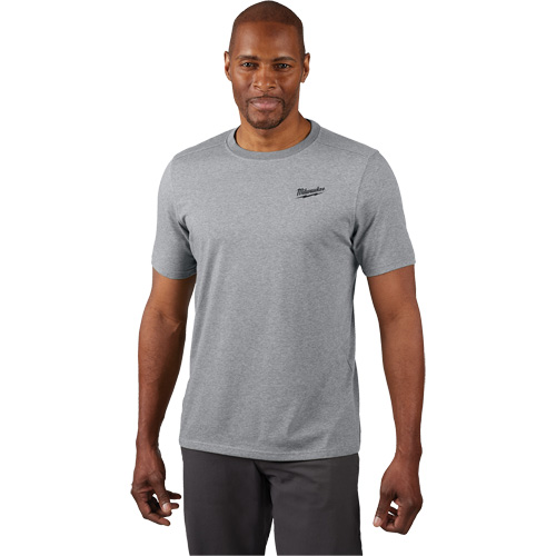 Hybrid Work Tee Shirt, Men's, Small, Grey Moffatt Supply & Specialties
