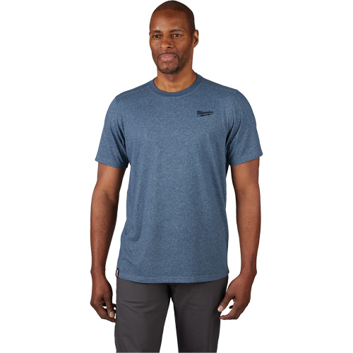 Hybrid Work Tee Shirt, Men's, Small, Blue Moffatt Supply & Specialties