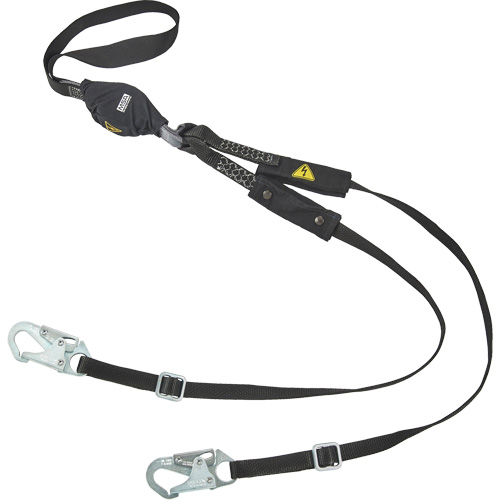 V-Series Utility Energy Absorbing Lanyard, 6', Snap Hook Center, Snap Hook Leg Ends, Nylon Moffatt Supply & Specialties