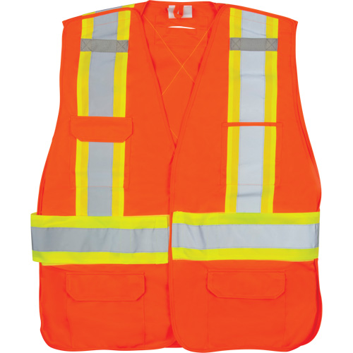 Veste d'arpenteur haute visibilit&eacute; conforme &agrave; la CSA, Orange haute visibilit&eacute;, T-Grand, Polyester Moffatt Supply & Specialties