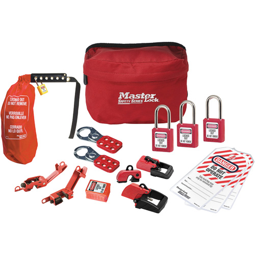 Trousse de cadenassage avec cadenas en thermoplastique de qualit&eacute; sup&eacute;rieure Zenex, Ensemble &eacute;lectrique, 16 composants compris Moffatt Supply & Specialties