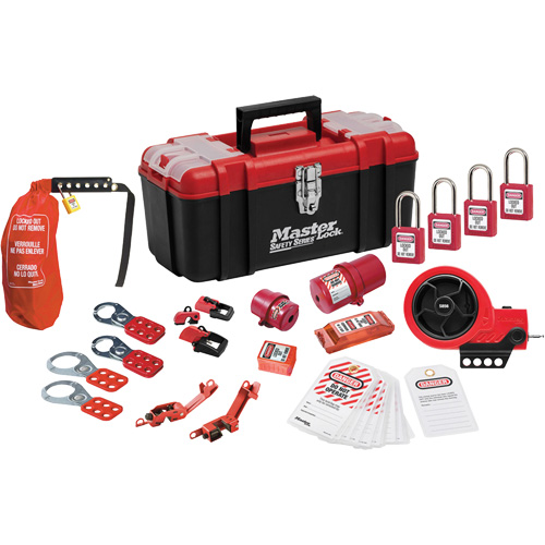 Trousse de cadenassage avec cadenas en thermoplastique de qualit&eacute; sup&eacute;rieure Zenex, Ensemble &eacute;lectrique, 21 composants compris Moffatt Supply & Specialties