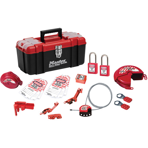 Trousse de cadenassage avec serrures en thermoplastique Zenex, Ensemble &eacute;lectrique/Vanne, 19 composants compris Moffatt Supply & Specialties
