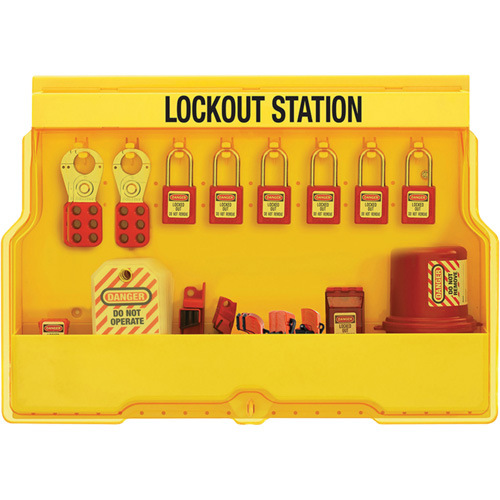 Station de cadenassage dappareils &eacute;lectriques de qualit&eacute; sup&eacute;rieure, Cadenas Thermoplastique, Capacit&eacute; de 16, Cadenas Compris Moffatt Supply & Specialties