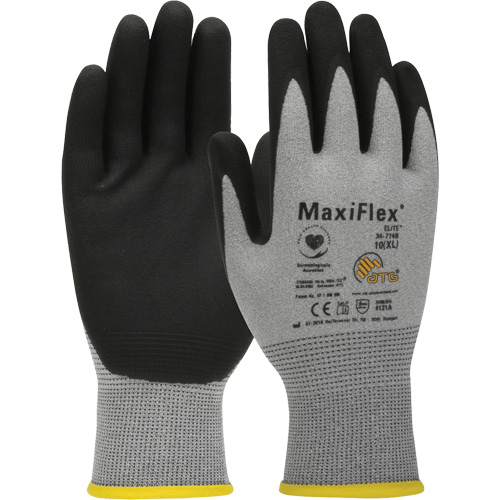 Gants compatibles avec les &eacute;crans tactiles ultral&eacute;gers ATG MaxiFlex Elite, Grand, R&ecirc;vetement Nitrile, Calibre 18, Enveloppe en Nylon Moffatt Supply & Specialties