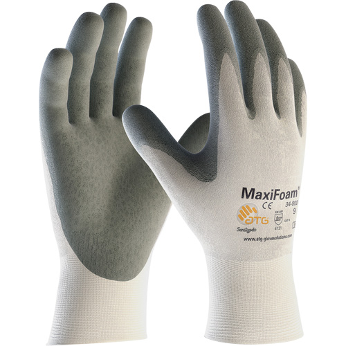Gants en tricot sans couture de qualit&eacute; sup&eacute;rieure ATG MaxiFoam, Grand, R&ecirc;vetement Nitrile, Calibre 15, Enveloppe en Nylon Moffatt Supply & Specialties