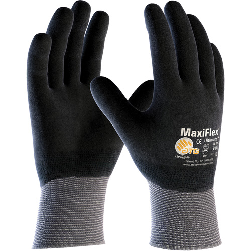 Gants compatibles avec les &eacute;crans tactiles ATG MaxiFlex Ultimate, Grand, R&ecirc;vetement Nitrile, Calibre 15, Enveloppe en Nylon/&eacute;lasthanne Moffatt Supply & Specialties