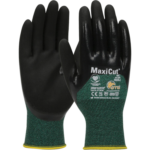 Gants r&eacute;sistants aux coupures dans un milieu de travail huileux ATG MaxiCut, Grand, Calibre 15, Rev&ecirc;tement Nitrile, ASTM ANSI niveau A2/EN 388 niveau 3/EN 388 niveau B Moffatt Supply & Specialties