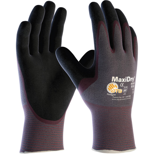 Gants sans couture ultra l&eacute;gers ATG MaxiDry, Grand, R&ecirc;vetement Nitrile, Calibre 15, Enveloppe en Nylon/&eacute;lasthanne Moffatt Supply & Specialties