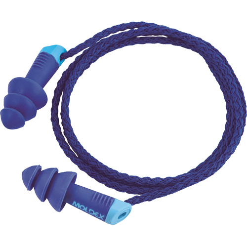 Bouchons d'oreilles r&eacute;utilisables et d&eacute;tectables Alphas, Avec cordon, Taille unique, Vrac - Sac en poly, NRR dB 27 Moffatt Supply & Specialties