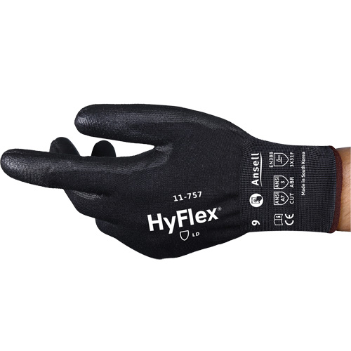 HyFlex&reg; 11-757 Cut-Resistant Gloves, 7, 18 Gauge, Polyurethane Coated, ASTM ANSI Level A7/EN 388 Level F Moffatt Supply & Specialties