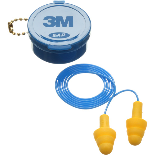 E-A-R Ultrafit Premolded Earplugs, Corded, Pair - Plastic Case, 25 dB NRR, One-Size Moffatt Supply & Specialties