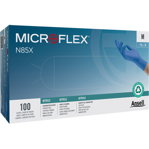 Microflex&reg; N85 Gloves, X-Small, Nitrile, 3.5-mil, Powder-Free, Blue, Class 2 Moffatt Supply & Specialties