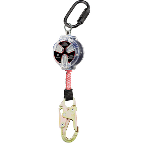 Cordage de s&eacute;curit&eacute; autor&eacute;tractable avec petit mousqueton Dynamic, 6', Polyester, Pivotant Moffatt Supply & Specialties