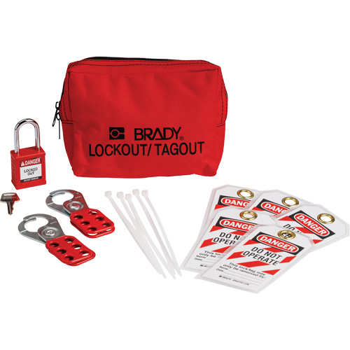 Lockout Tagout Kit with Nylon Safety Padlock in Pouch, Electrical Kit, 14 Components Moffatt Supply & Specialties