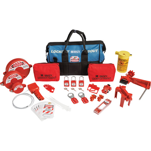 Lockout Tagout Kit with Nylon Safety Lockout Padlocks in Duffel Bag, Electrical/Valve Kit, 31 Components Moffatt Supply & Specialties