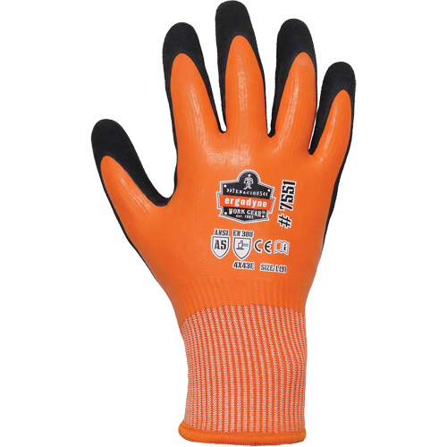 ProFlex 7551 Coated Cut-Resistant Winter Work Gloves, Size Small, 10/13 Gauge, Nitrile/Rubber Latex Coated, HPPE Shell, ASTM ANSI Level A5/EN 388 Level E Moffatt Supply & Specialties