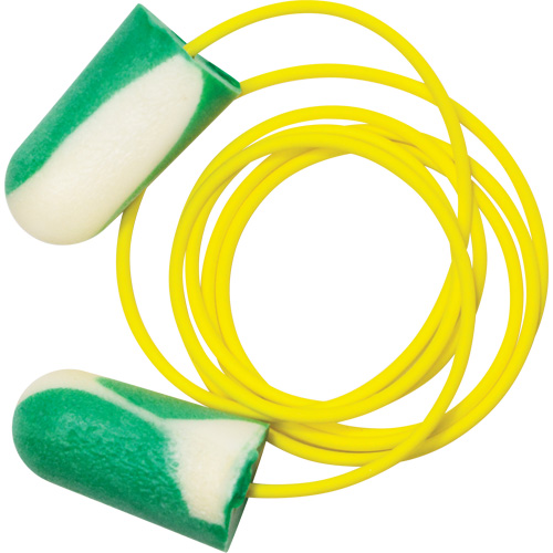 Bouchons d'oreilles biosourc&eacute;s Mega Bullet BioSoft, Vrac - Boîte, Avec cordon Moffatt Supply & Specialties