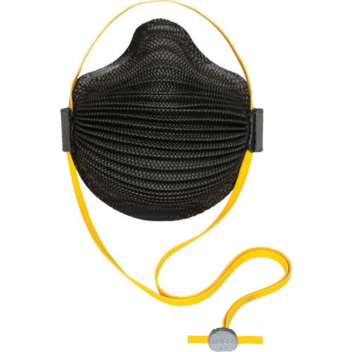 AirWave M Series Black Disposable Masks with SmartStrap&reg; & Full Foam Flange, N95, NIOSH Certified, Small Moffatt Supply & Specialties
