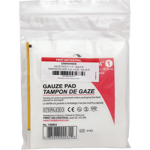 Recharge de gaze SmartCompliance, Tampon, 4" lo x 4" la, St&eacute;rile, Dispositif m&eacute;dical Classe 1 Moffatt Supply & Specialties