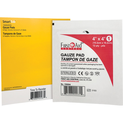 Recharge de gaze SmartCompliance, Tampon, 4" lo x 4" la, St&eacute;rile, Dispositif m&eacute;dical Classe 1 Moffatt Supply & Specialties