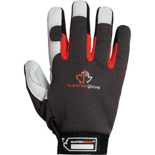 Clutch Gear&reg; Thinsulate Mechanic's Gloves, Grain Goatskin/Split Leather Palm, Size Small/7 Moffatt Supply & Specialties