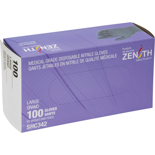 Medical Grade Disposable Gloves, Large, Nitrile, 6-mil, Powder-Free, Black, Class 2 Moffatt Supply & Specialties