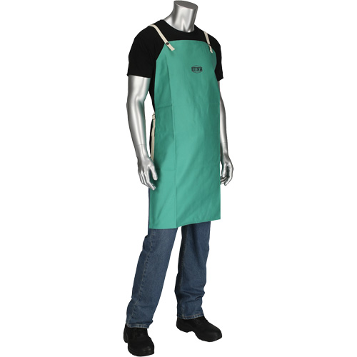 Dynamic Ironcat&reg; FR Cotton Sateen Apron, Bib, Green Moffatt Supply & Specialties
