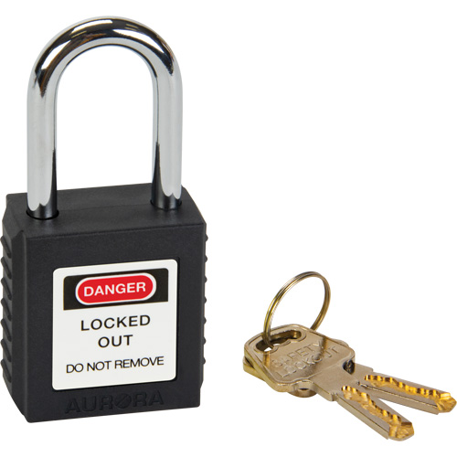 Verrouillage pour les consignations, Cadenas de s&eacute;curit&eacute;, Cl&eacute;s diff&eacute;rentes, Thermoplastique, Largeur de 1-1/2" Moffatt Supply & Specialties