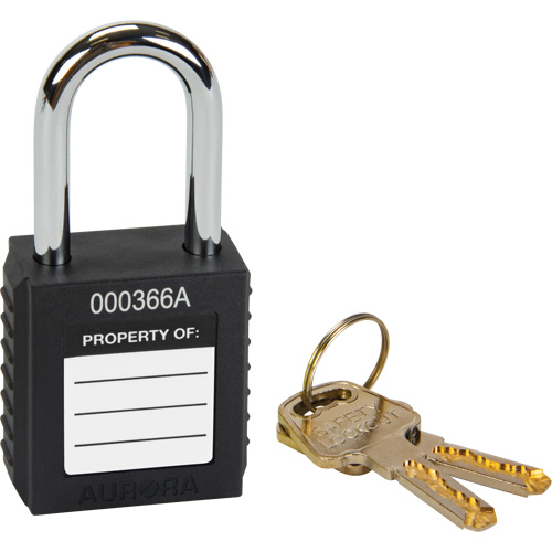 Verrouillage pour les consignations, Cadenas de s&eacute;curit&eacute;, Cl&eacute;s diff&eacute;rentes, Thermoplastique, Largeur de 1-1/2" Moffatt Supply & Specialties