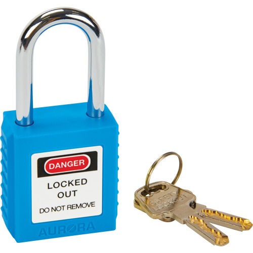 Verrouillage pour les consignations, Cadenas de s&eacute;curit&eacute;, Cl&eacute;s diff&eacute;rentes, Thermoplastique, Largeur de 1-1/2" Moffatt Supply & Specialties