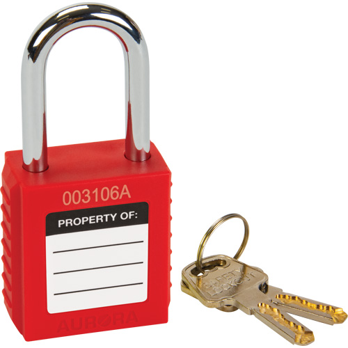 Lock for Lockouts, Safety Padlock, Keyed Different, Thermoplastic, 1-1/2" Width Moffatt Supply & Specialties