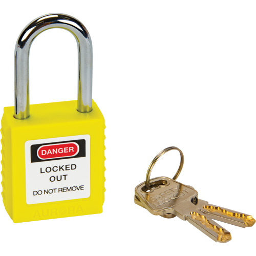 Lock for Lockouts, Safety Padlock, Keyed Different, Thermoplastic, 1-1/2" Width Moffatt Supply & Specialties