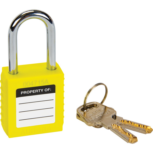 Lock for Lockouts, Safety Padlock, Keyed Different, Thermoplastic, 1-1/2" Width Moffatt Supply & Specialties