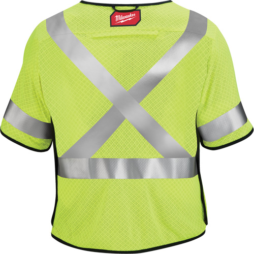 Breakaway Mesh Safety Vest, Black/High Visibility Lime-Yellow, Medium/Small Moffatt Supply & Specialties