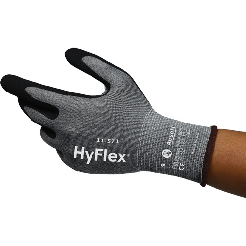 HyFlex&reg; 11-571 Cut-Resistant Gloves, 5, 15 Gauge, Nitrile Coated, ASTM ANSI Level A4/EN 388 Level D Moffatt Supply & Specialties