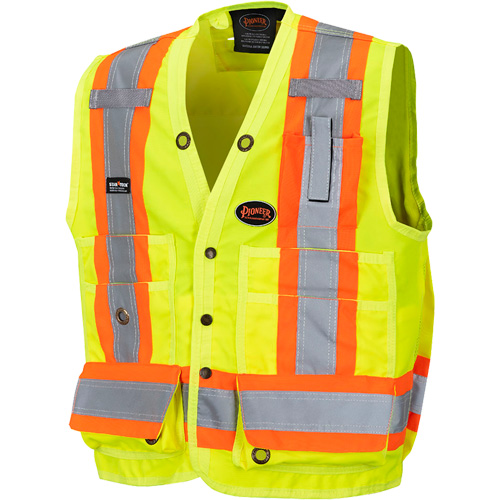 6693 Veste de s&eacute;curit&eacute; pour arpenteur, Jaune lime haute visibilit&eacute;, 2T-Grand, Polyester Moffatt Supply & Specialties