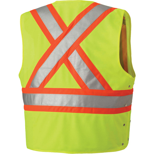 131 Safety Vest with Adjustable Sides, High Visibility Lime-Yellow, 6X-Large/7X-Large, Polyester Moffatt Supply & Specialties
