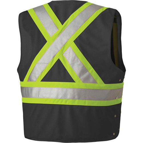 135 Safety Vest with Adjustable Sides, Black, 2X-Large/3X-Large, Polyester Moffatt Supply & Specialties
